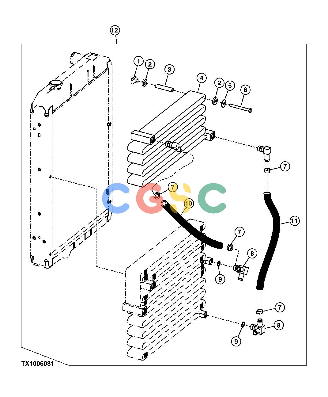 约翰迪尔零件查询310G - BACKHOE, LOADER Auxiliary Hydraulic Oil Cooler Field KitEPC John Deere online