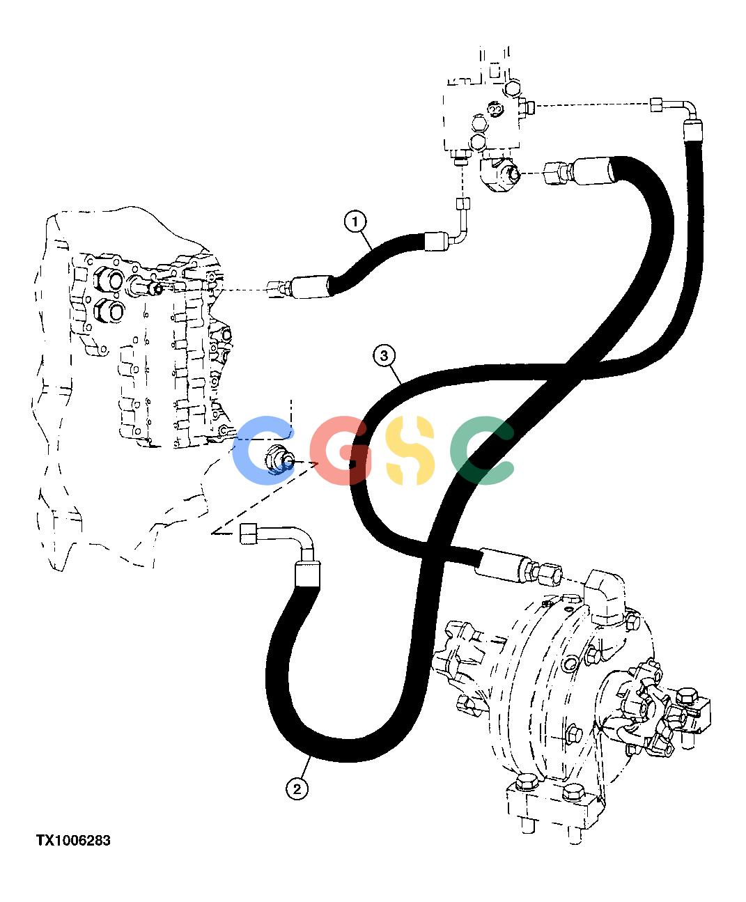 约翰迪尔零件查询RE160302 - AXLE PARK BRAKE SOLENOID VALVE HYDRAULIC LINES (S.N. -611218)EPC John Deere online