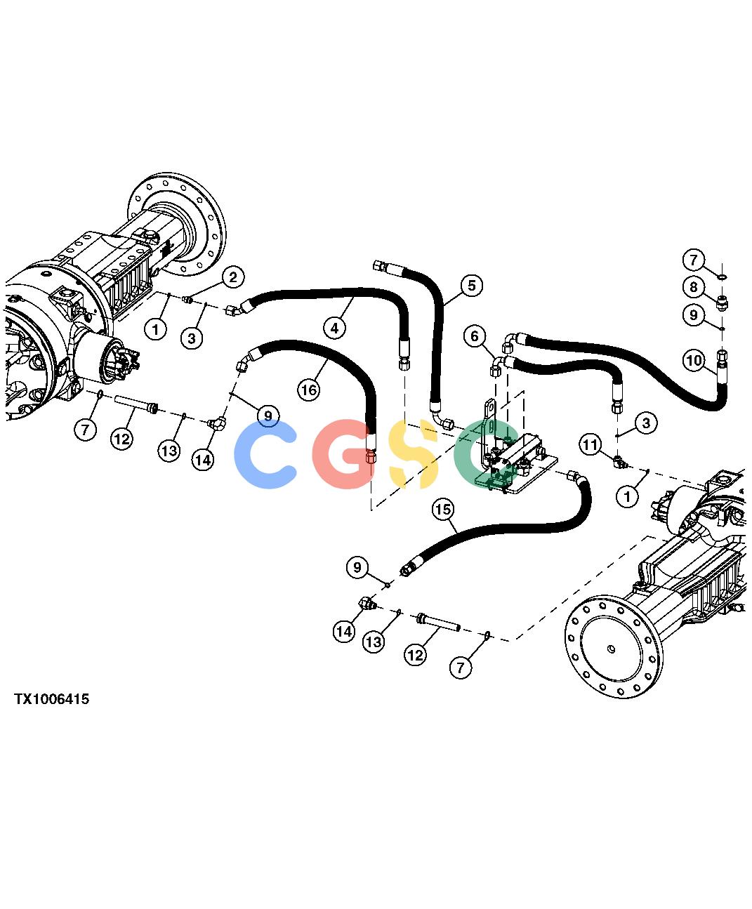 约翰迪尔零件查询RE160302 - AXLE AXLE RECIRCULATION HOSES AND FITTINGS (S.N. -611218)EPC John Deere online