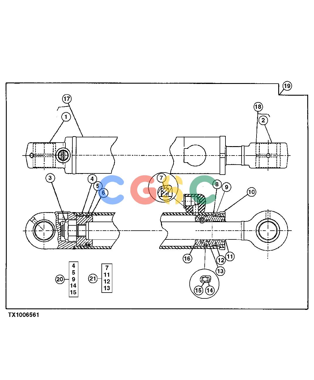 约翰迪尔零件查询RE160302 - AXLE Steering CylinderEPC John Deere online