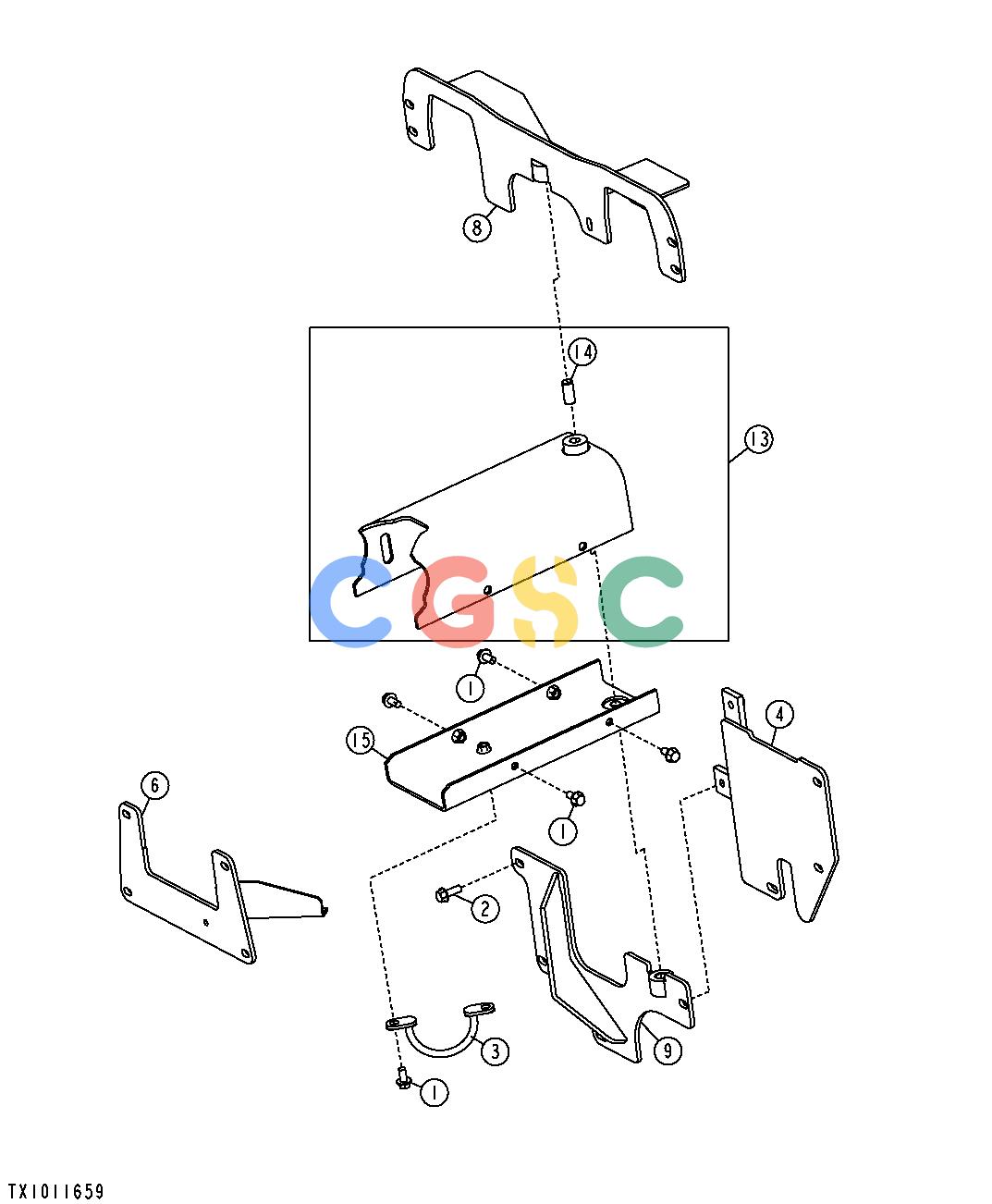 约翰迪尔零件查询1400 - AXLE EQUIPMENT AND ENGINE FRAME COVERS AND GUARDS (WITH WINCH SHAFT)EPC John Deere online
