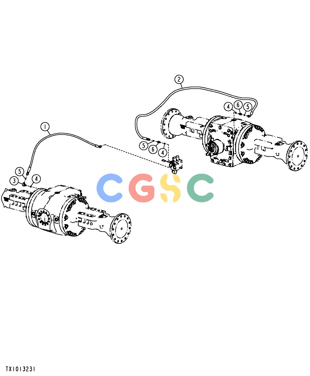 约翰迪尔零件查询RE160302 - AXLE FRONT AND REAR DIFFERENTIAL LOCK LINES (S.N. 611219-)EPC John Deere online