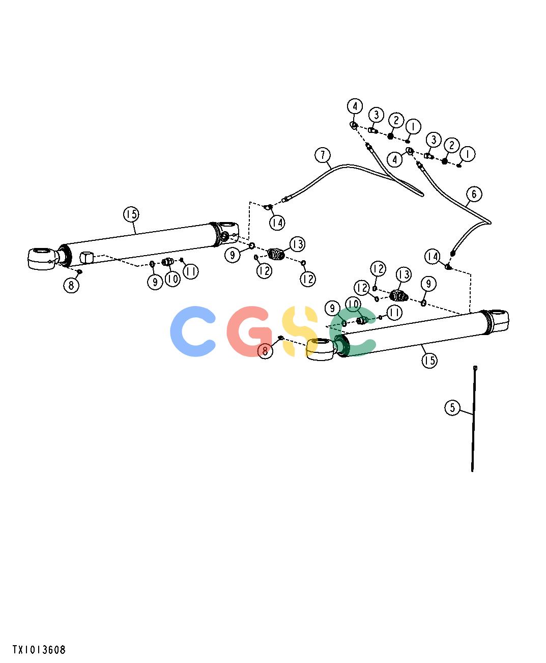 约翰迪尔零件查询YZ18992 - AXLE Steering Cylinder and Fittings ( - 618133)EPC John Deere online