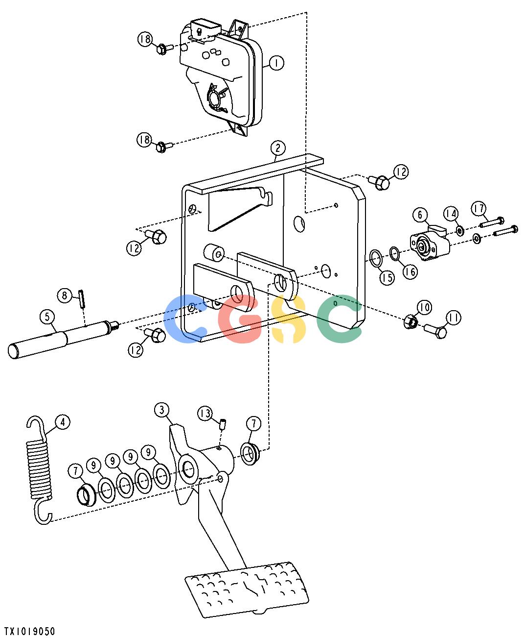 约翰迪尔零件查询1400 - AXLE INCHING PEDAL AND LINKAGE (748H)EPC John Deere online