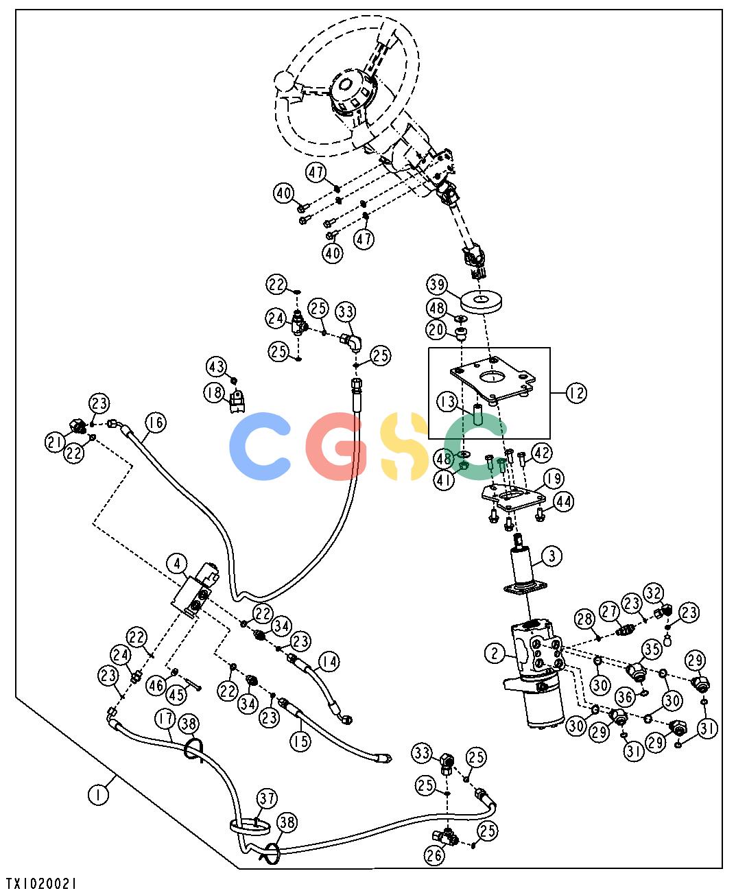 约翰迪尔零件查询1400 - AXLE DUAL MODE STEERING (748H) (SN -624142)EPC John Deere online