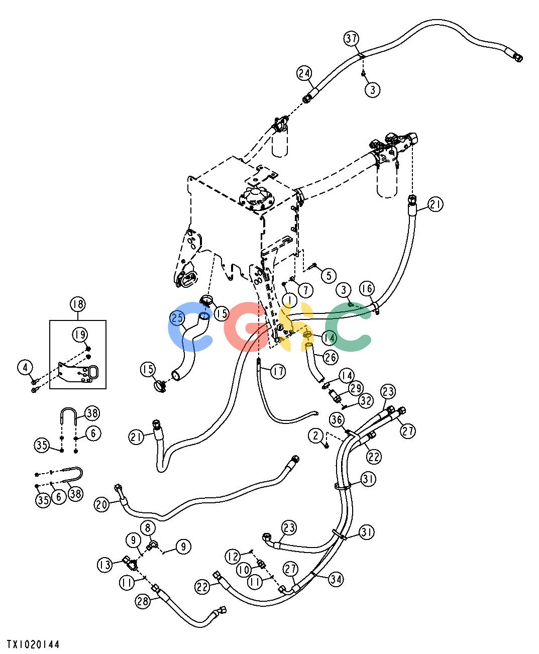 约翰迪尔零件查询1400 - AXLE MAIN HYDRAULIC LINES (848H)EPC John Deere online