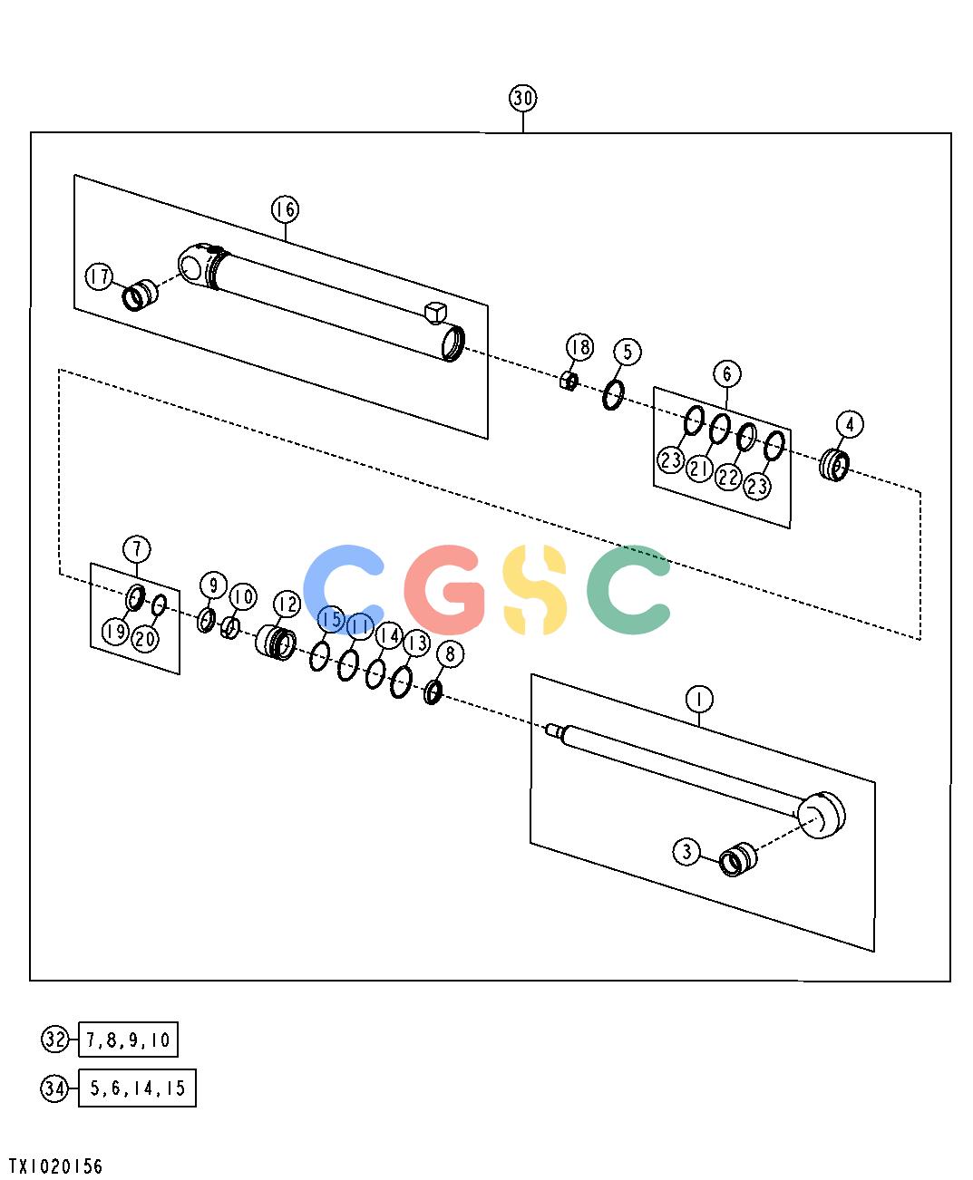 约翰迪尔零件查询YZ18992 - AXLE Steering Cylinder ( - 618133)EPC John Deere online