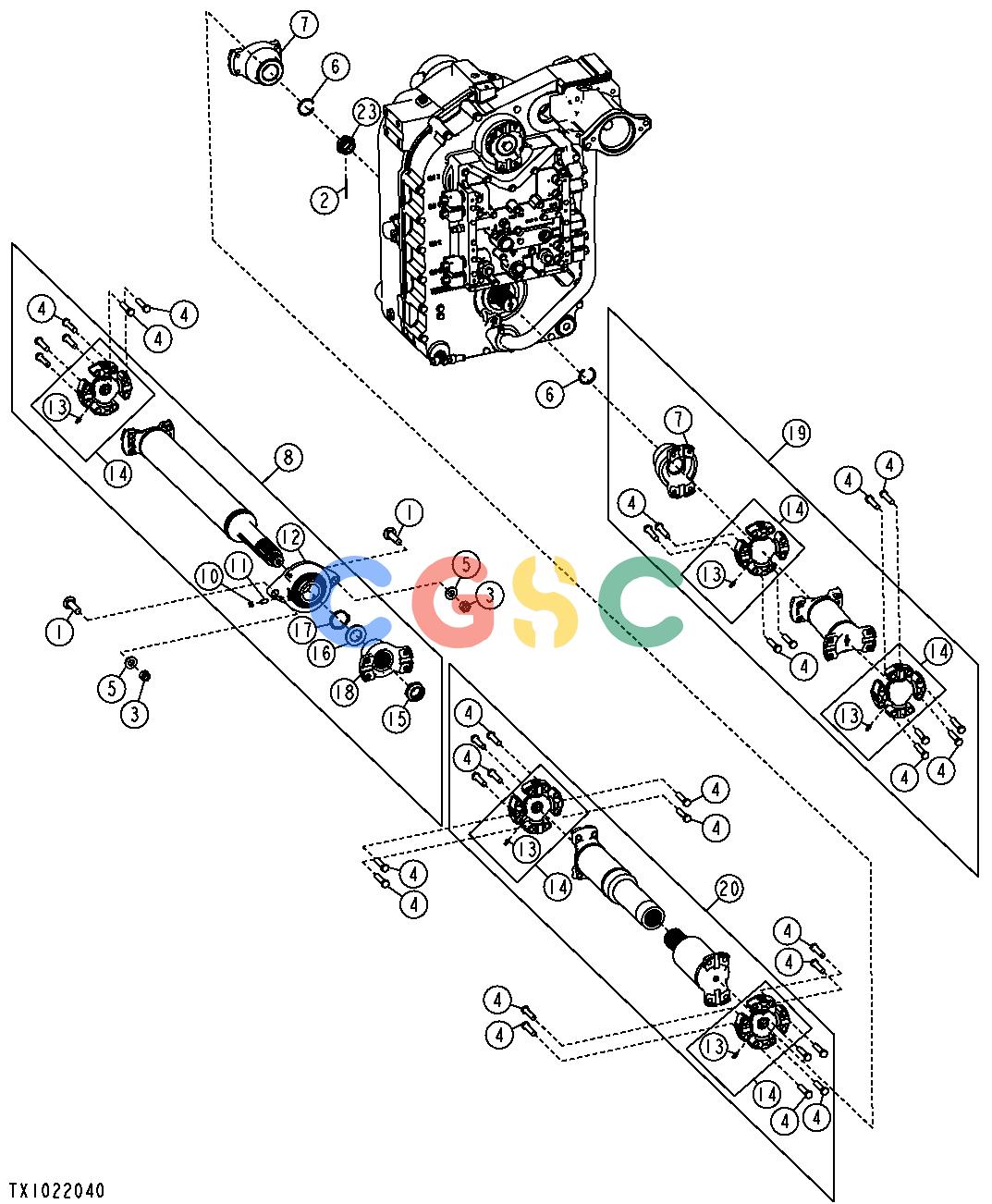 约翰迪尔零件查询1200 - AXLE DRIVELINE LAYOUT FOR 1200 AND 1400 AXLESEPC John Deere online