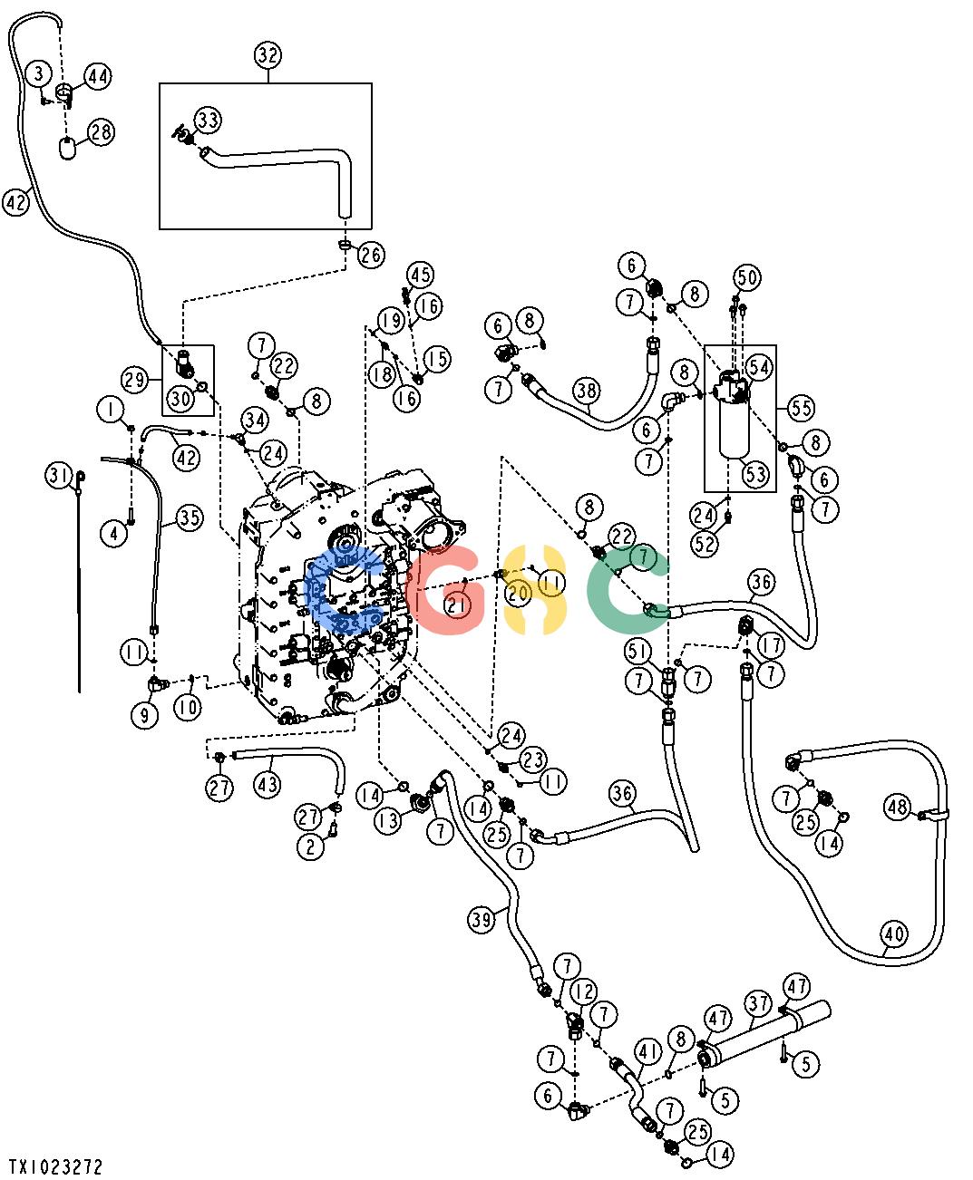 约翰迪尔零件查询1400 - AXLE TRANSMISSION OIL LINES AND FILTER (748H)EPC John Deere online