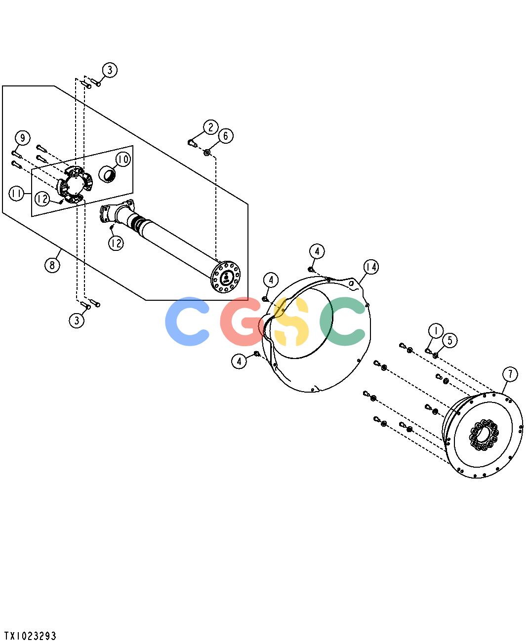 约翰迪尔零件查询1400 - AXLE ENGINE TO TRANSMSSION DRIVE SHAFT (748H)EPC John Deere online