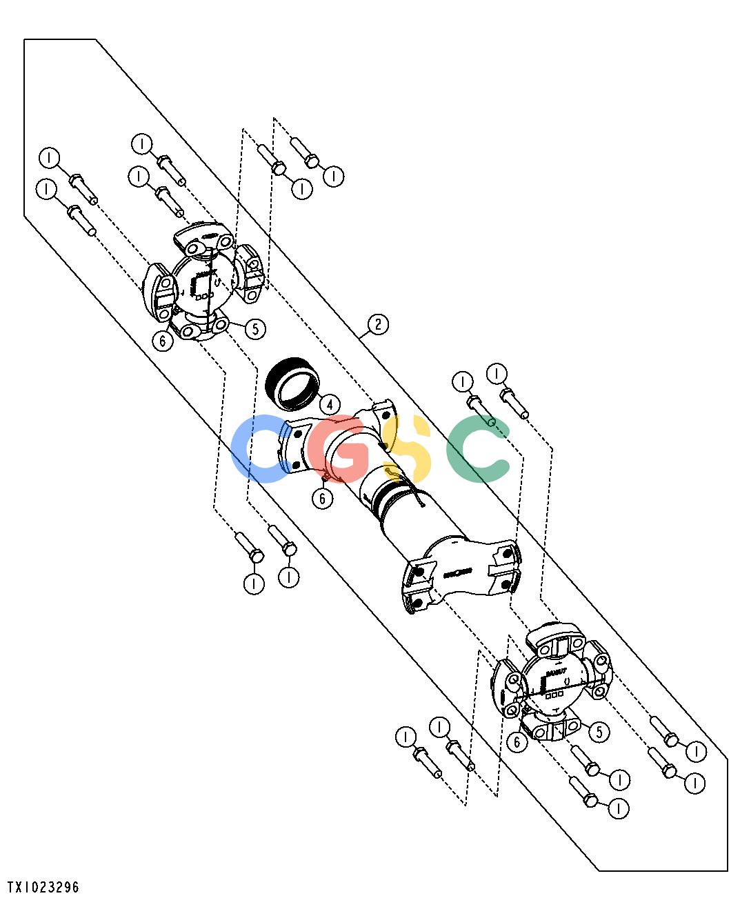 约翰迪尔零件查询1400 - AXLE ENGINE TO TRANSMISSION DRIVE SHAFT (848H)EPC John Deere online