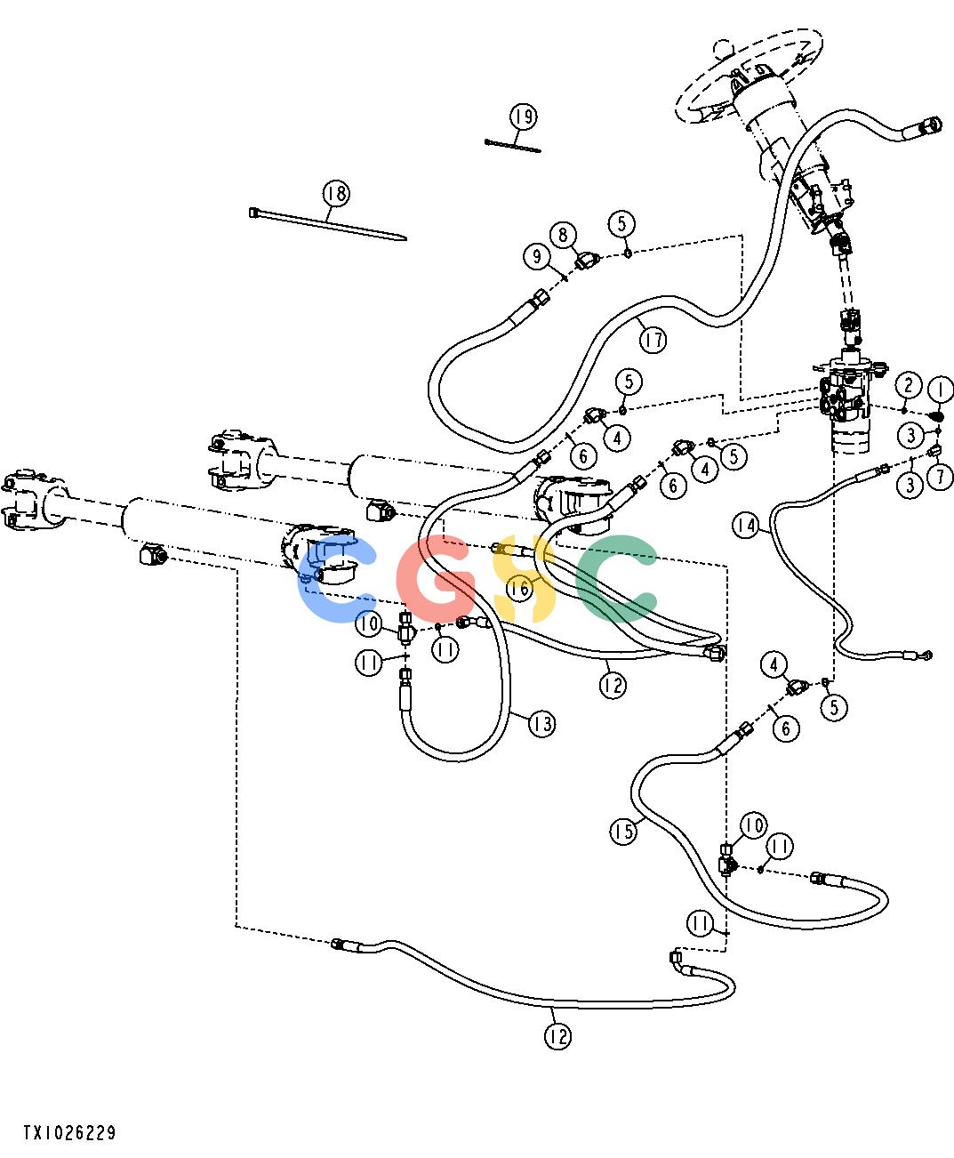 约翰迪尔零件查询1200 - AXLE STEERING VALVE TO CYLINDER HYDRAULIC HOSES AND PRIORITY VALVE (DD)EPC John Deere online