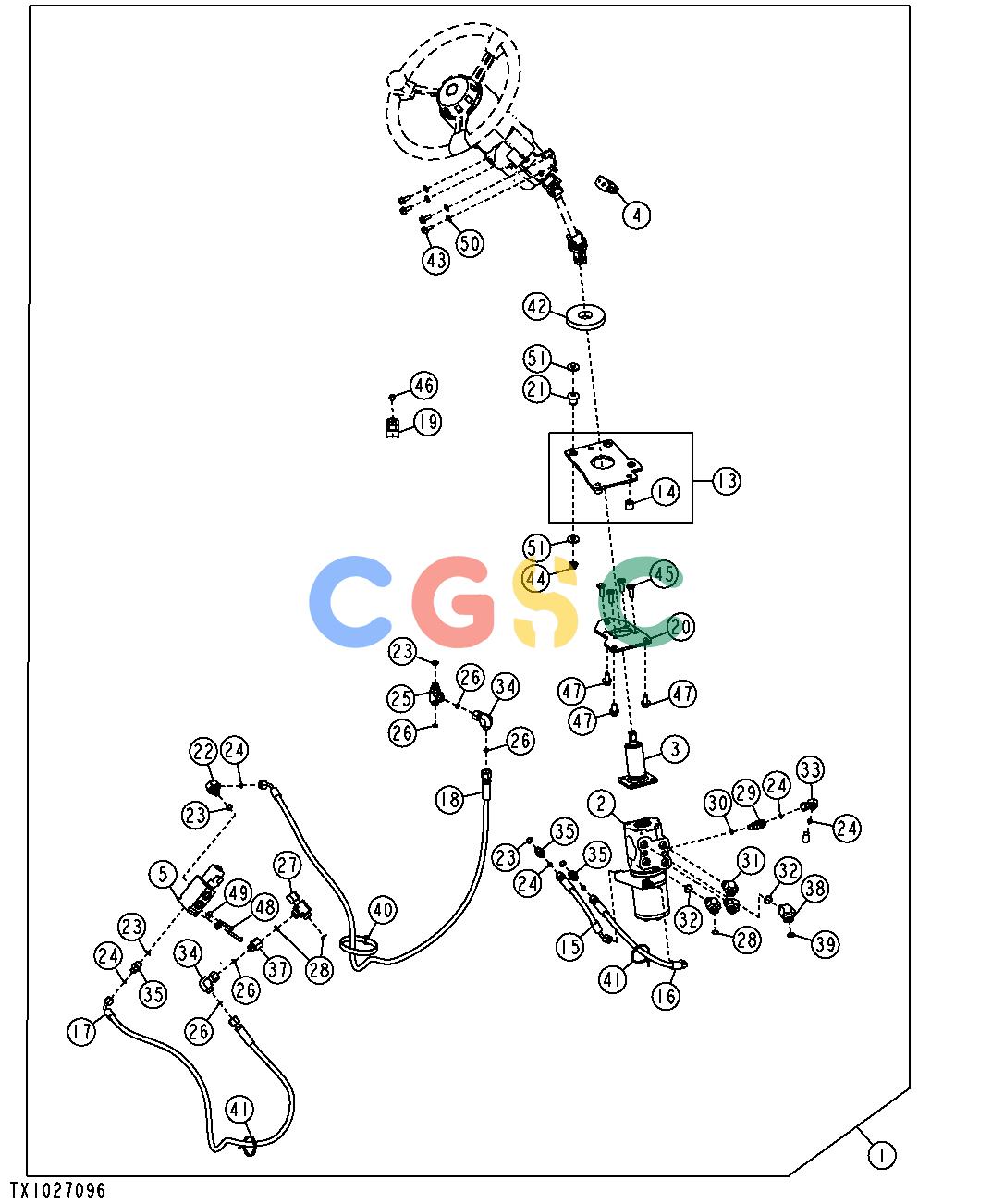 约翰迪尔零件查询1400 - AXLE DUAL MODE STEERING (848H) (SN -624142)EPC John Deere online