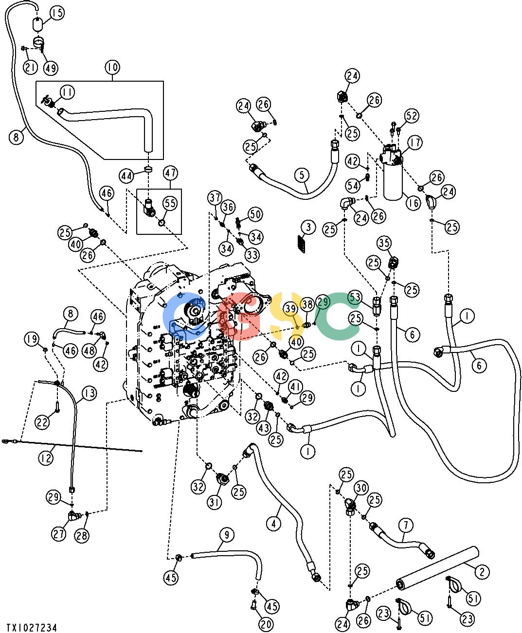 约翰迪尔零件查询1200 - AXLE TRANSMISSION OIL LINES AND FILTER (DIRECT DRIVE)EPC John Deere online