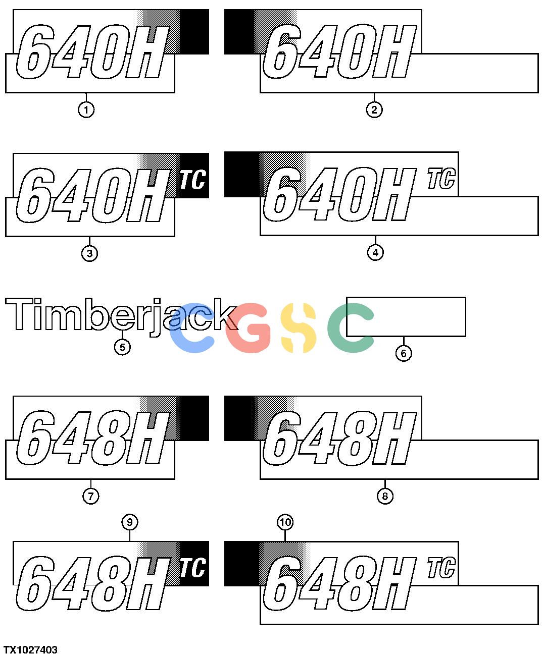 约翰迪尔零件查询1200 - AXLE TRADEMARKS AND LABELS (ENGLISH, TIMBERJACK)EPC John Deere online