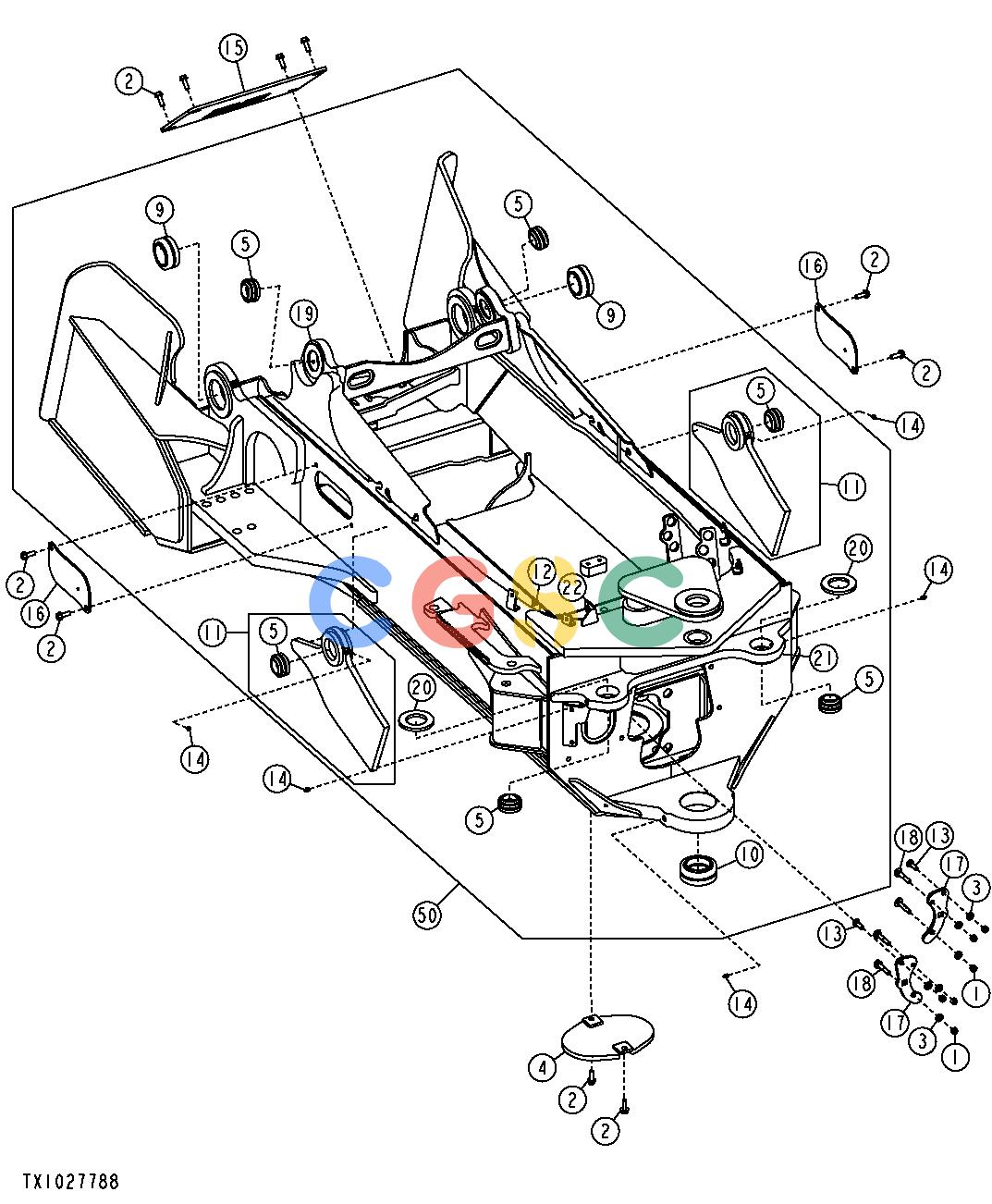 约翰迪尔零件查询1400 - AXLE EQUIPMENT FRAME - DUAL FUNCTION, WITH FENDERSEPC John Deere online