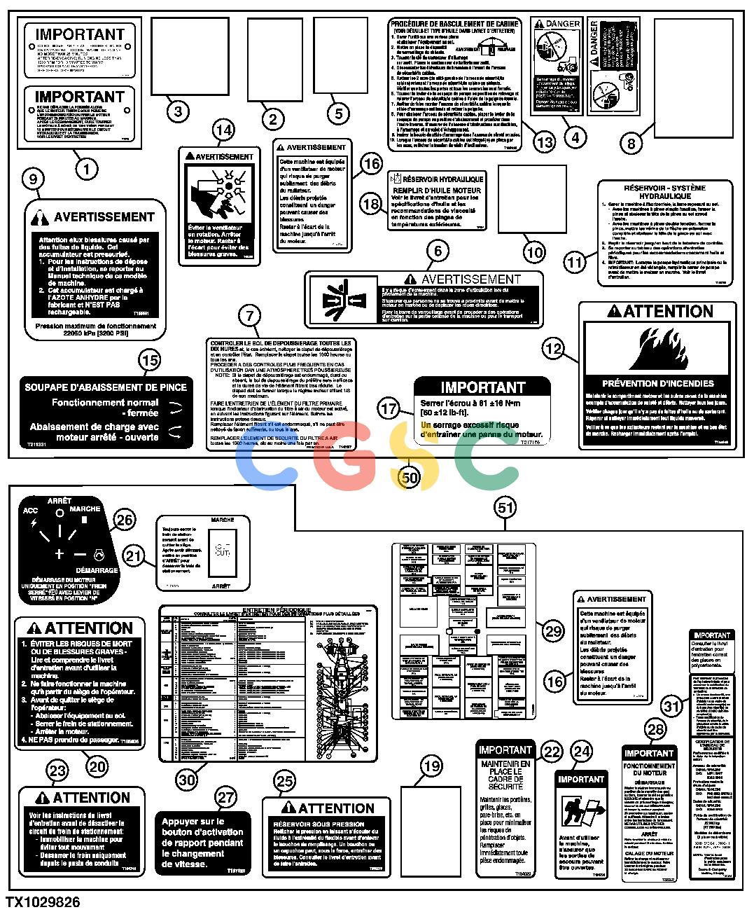 约翰迪尔零件查询1400 - AXLE LABELS AND DECALS (FRENCH)EPC John Deere online