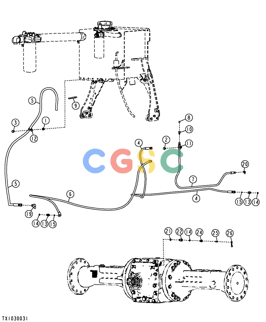 约翰迪尔零件查询1200 - AXLE DIFFERENTIAL LOCK HYDRAULIC LINESEPC John Deere online