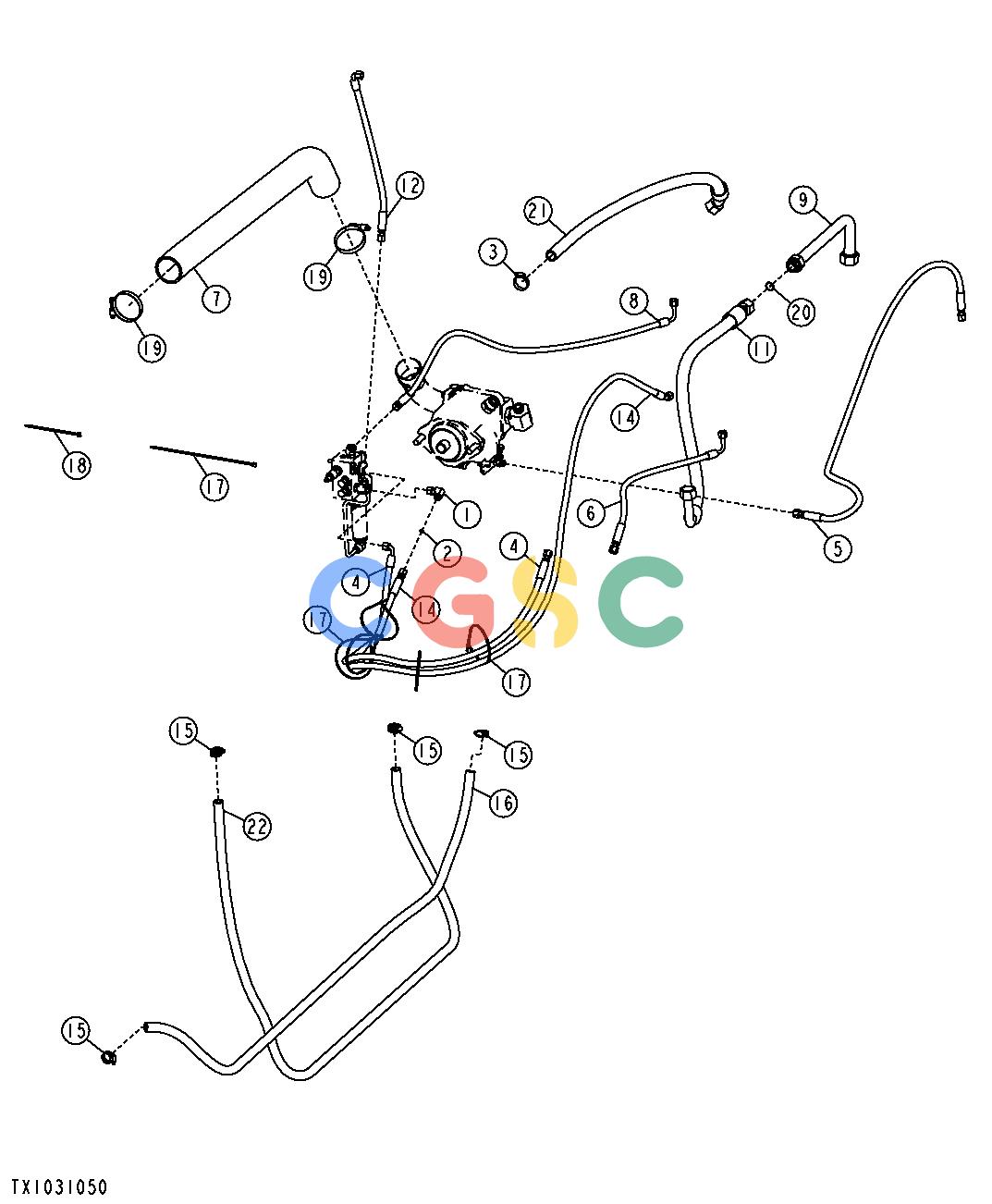 约翰迪尔零件查询YZ18992 - AXLE Main Hydraulic LinesEPC John Deere online