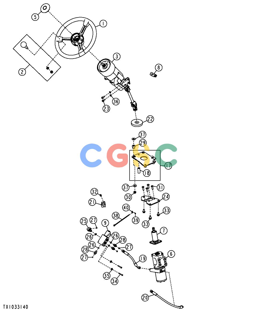 约翰迪尔零件查询1400 - AXLE STEERING VALVE, STEERING WHEEL AND STEERING COLUMNEPC John Deere online