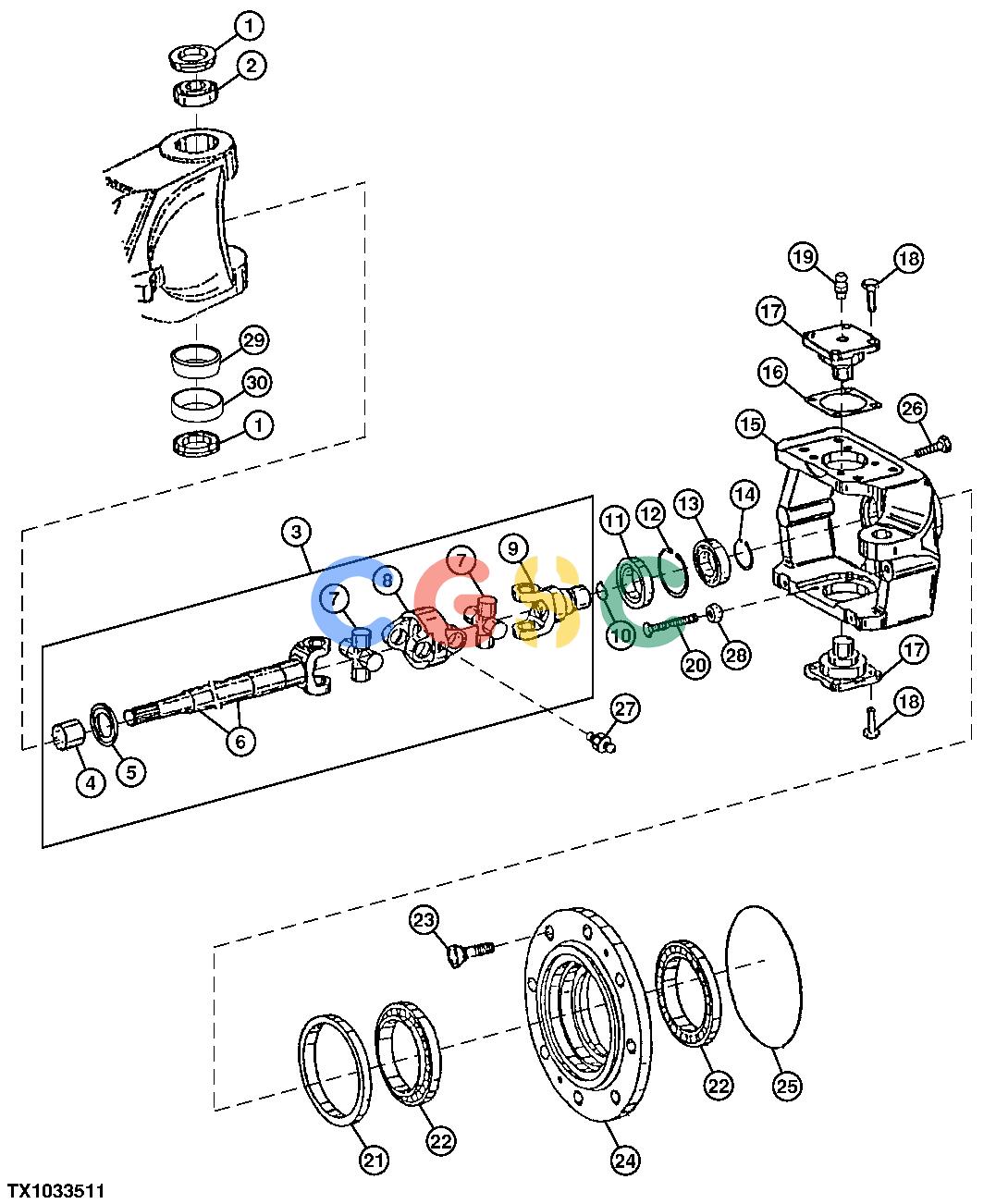 约翰迪尔零件查询410G - BACKHOE, LOADER Front Axle Housings, Hubs and Universal Joints (w/ MFWD)EPC John Deere online