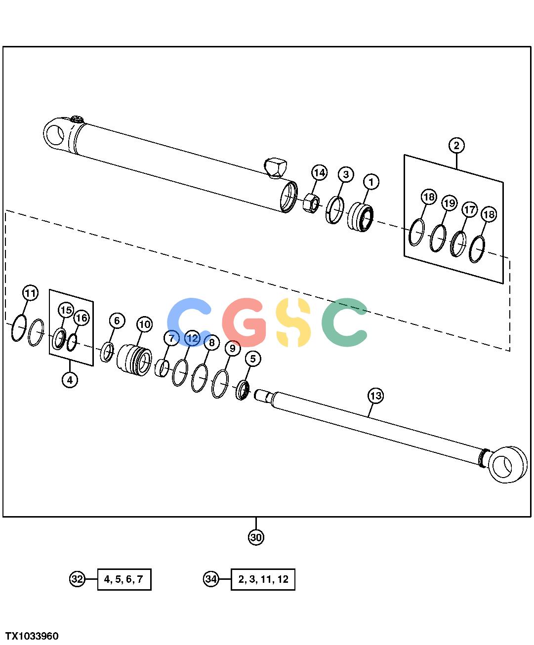 约翰迪尔零件查询RE160299 - AXLE STEERING CYLINDER (REPLACEMENT)EPC John Deere online