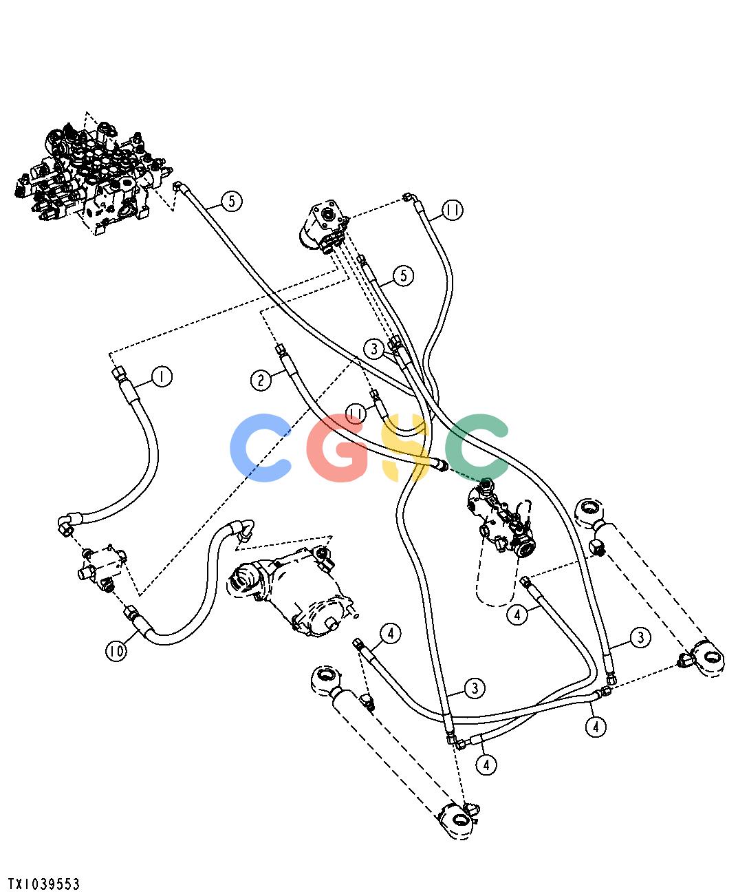 约翰迪尔零件查询YZ18992 - AXLE Steering Cylinder Hydraulic Hoses (618426 - )EPC John Deere online