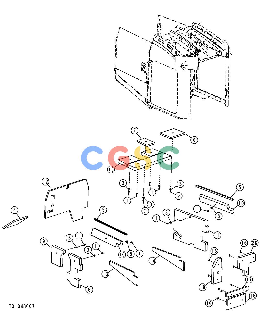 约翰迪尔零件查询624J - LOADER, FOUR-WHEEL DRIVE Sound AbsorptionEPC John Deere online