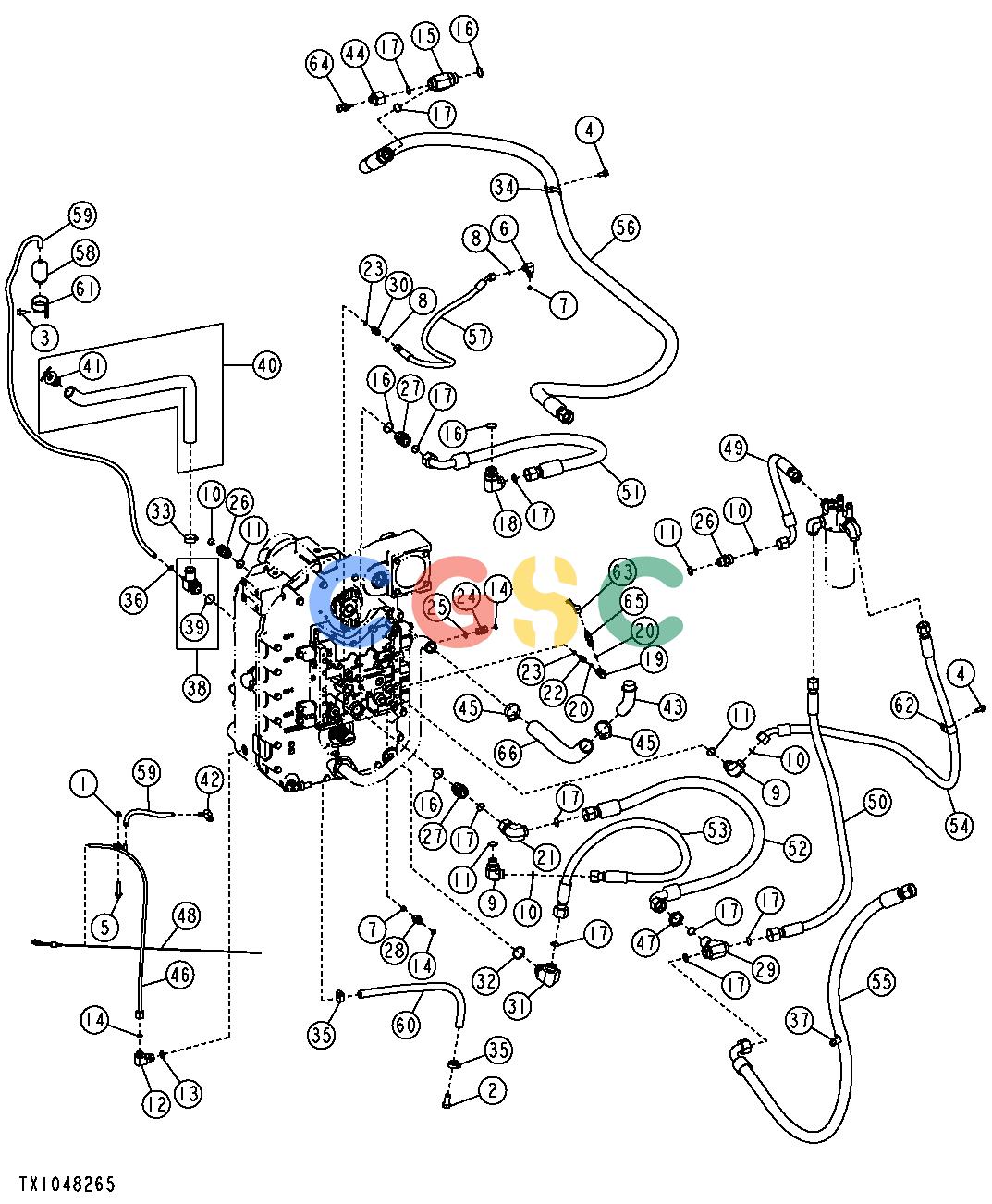 约翰迪尔零件查询1200 - AXLE TRANSMISSION OIL LINES AND FILTER (TCLU) (SN 622375-)EPC John Deere online