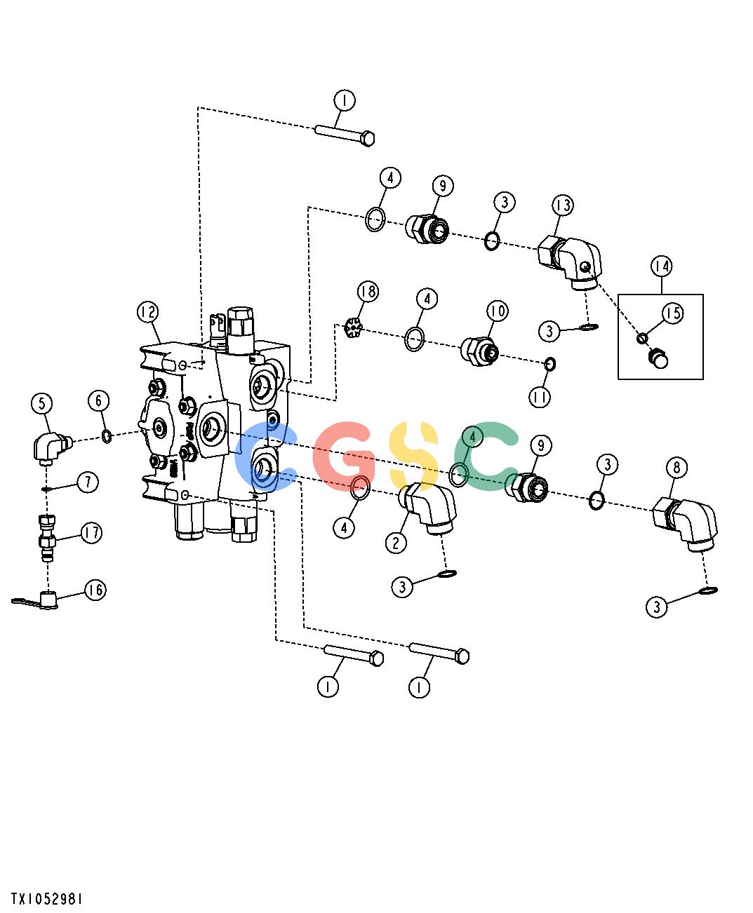约翰迪尔零件查询1400 - AXLE BLADE VALVE FITTINGSEPC John Deere online