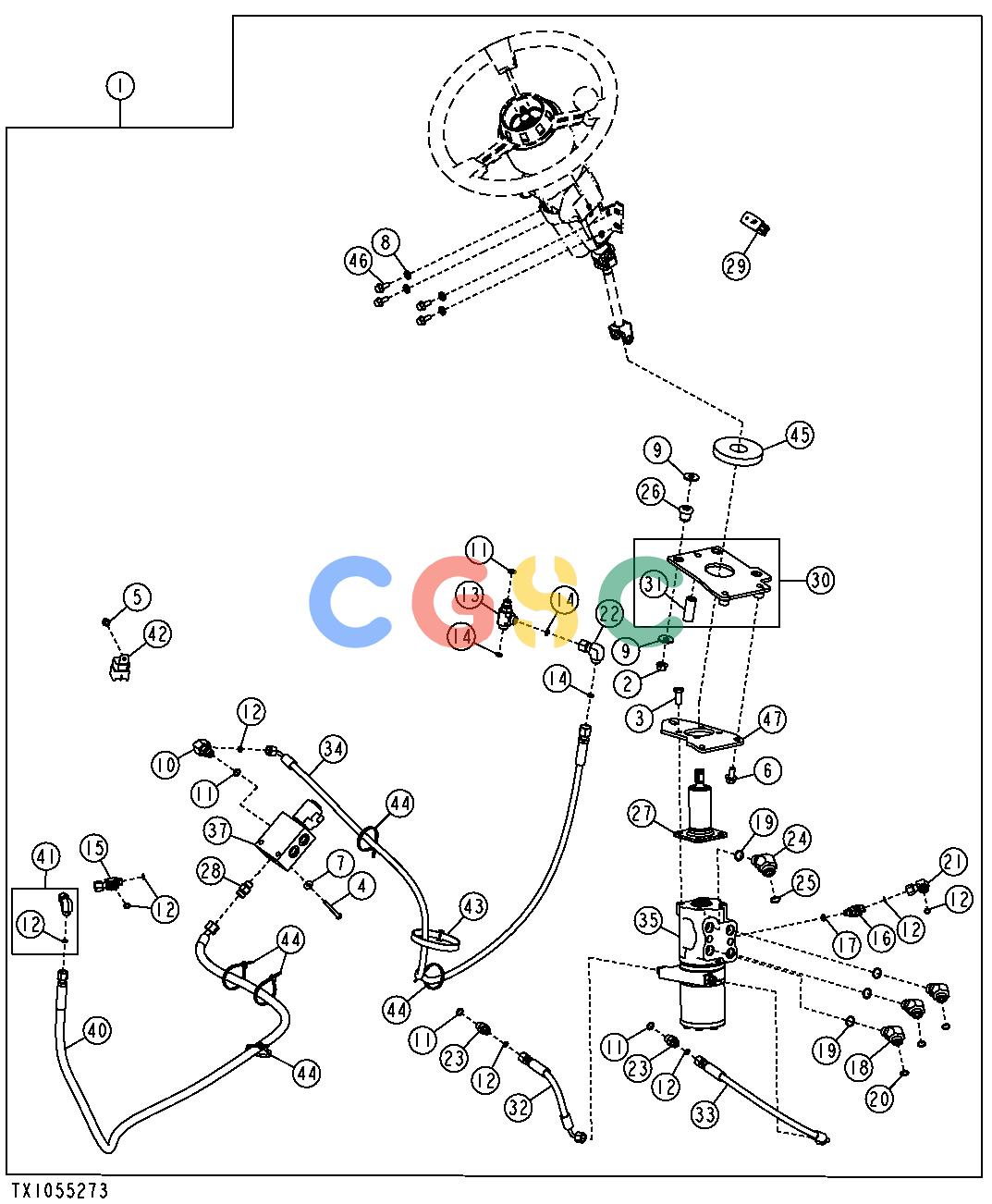约翰迪尔零件查询1400 - AXLE DUAL MODE STEERING (848H) (SN 624143-)EPC John Deere online