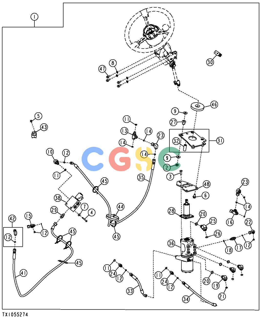 约翰迪尔零件查询1400 - AXLE DUAL MODE STEERING (748H) (SN 624143-)EPC John Deere online