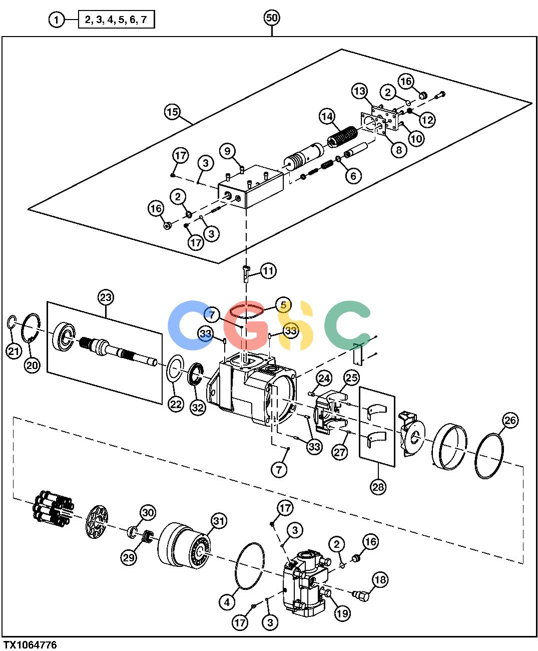 约翰迪尔零件查询1400 - AXLE MAIN HYDRAULIC PUMP COMPONENTS (38GPM)EPC John Deere online