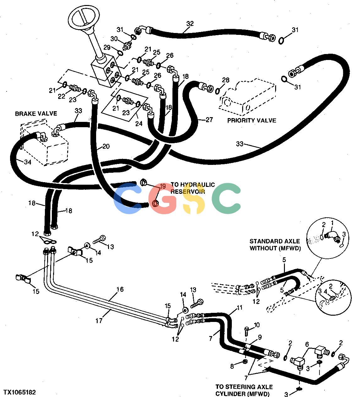 约翰迪尔零件查询300D - BACKHOE, LOADER Steering Hydraulic Hoses And Lines ( - 814526)EPC John Deere online