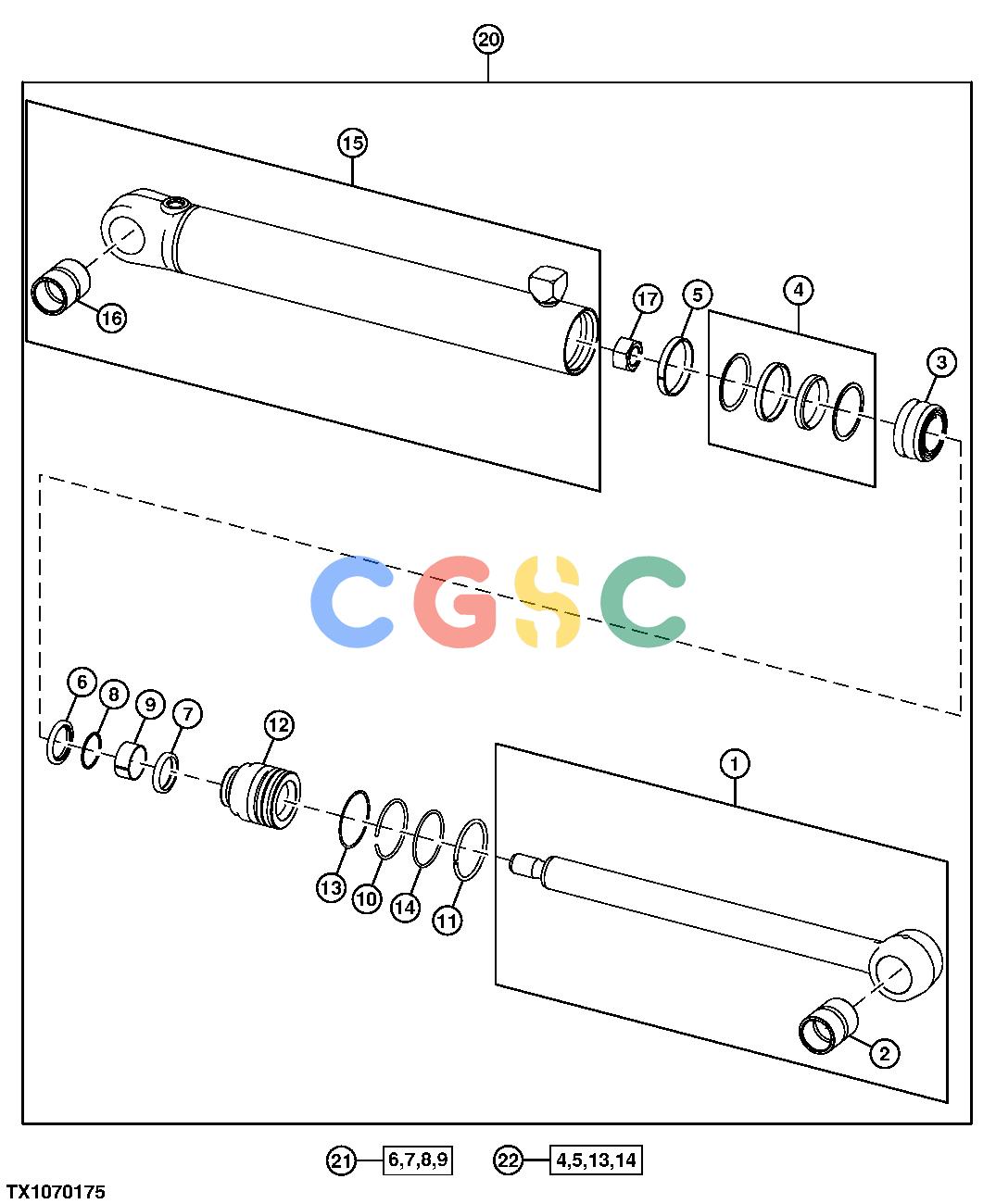 约翰迪尔零件查询RE160299 - AXLE Steering CylinderEPC John Deere online