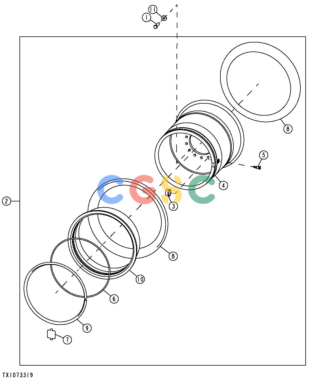 约翰迪尔零件查询RE160302 - AXLE WHEEL RIM ASSEMBLY (25" X 20" X 3.0) (FIVE PIECE)EPC John Deere online