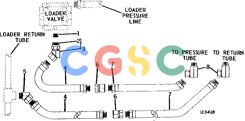 约翰迪尔零件查询93 - BACKHOE OIL LINES AND FITTINGS FOR 1010 CRAWLER LOADER [G02]EPC John Deere online