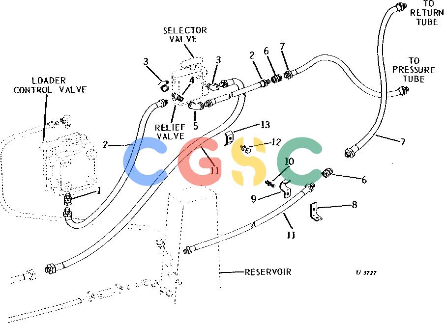 约翰迪尔零件查询93 - BACKHOE OIL LINES AND FITTINGS FOR 1010 WHEEL TRACTOR WITH 710 LOADER [F17]EPC John Deere online