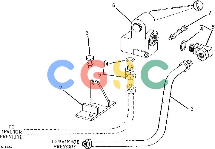 约翰迪尔零件查询93 - BACKHOE OIL LINES AND FITTINGS - TRANSPORT LOCKOUT VALVE FOR JD500 WHEEL LOADER 93 ( -005700) AND 95 ( EPC John Deere online