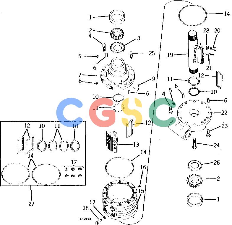 约翰迪尔零件查询93 - BACKHOE SWING CYLINDER 93 ( -005700) AND 95 ( -002450) [F01]EPC John Deere online