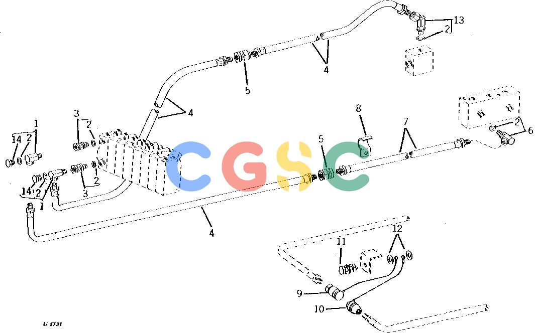 约翰迪尔零件查询93 - BACKHOE OIL LINES AND FITTINGS FOR JD600 WHEEL TRACTOR WITH 740 LOADER OR 648 BULLDOZER 93 SERIES A AND 95 SEPC John Deere online