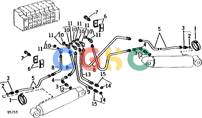 约翰迪尔零件查询93 - BACKHOE OIL LINES AND FITTINGS - STABILIZER AND SWING CIRCUITS 94 BACKHOE (002382- ) [F11]EPC John Deere online