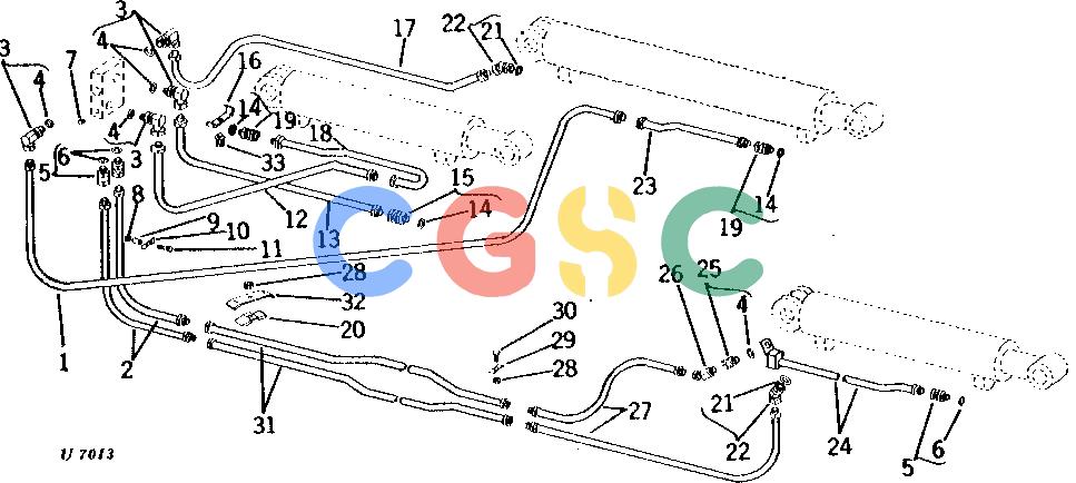 约翰迪尔零件查询92 - BACKHOE OIL LINES AND FITTINGS TO BOOM, CROWD AND BUCKET CYLINDERS FROM MANIFOLD [C10]EPC John Deere online