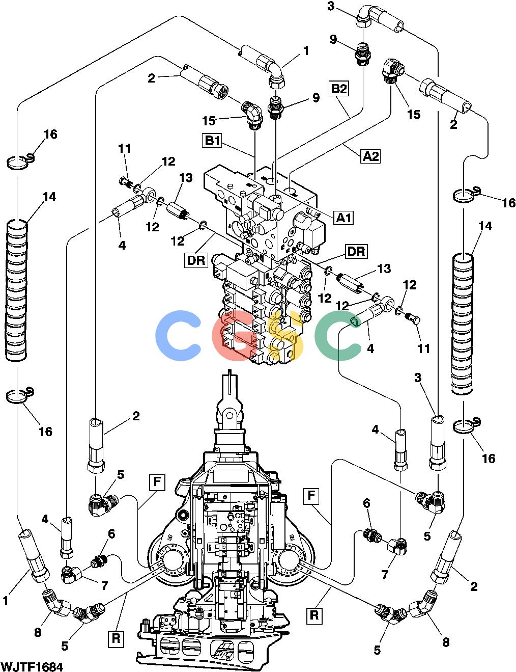 约翰迪尔零件查询HTH250 - ATTACHMENTS HYDRAULIC HOSES AND FITTINGS FOR FEED MOTORS [E03]EPC John Deere online