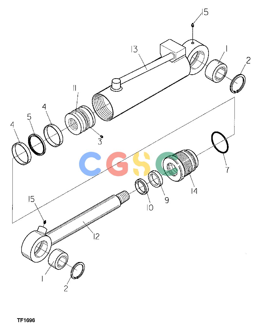 约翰迪尔零件查询HTH470HD - ATTACHMENTS HYDRAULIC CYLINDER, FEED ROLLS TO SERIAL NO EJ0758D000919 [J15]EPC John Deere online