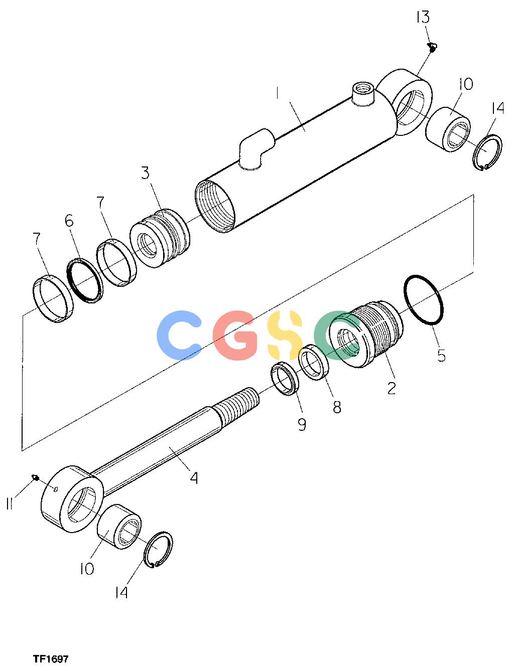 约翰迪尔零件查询HTH470HD - ATTACHMENTS HYDRAULIC CYLINDER, TILT [K03]EPC John Deere online