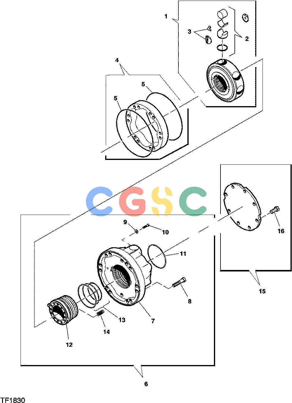 约翰迪尔零件查询HTH250 - ATTACHMENTS HYDRAULIC MOTOR, FEED ROLLS [D05]EPC John Deere online