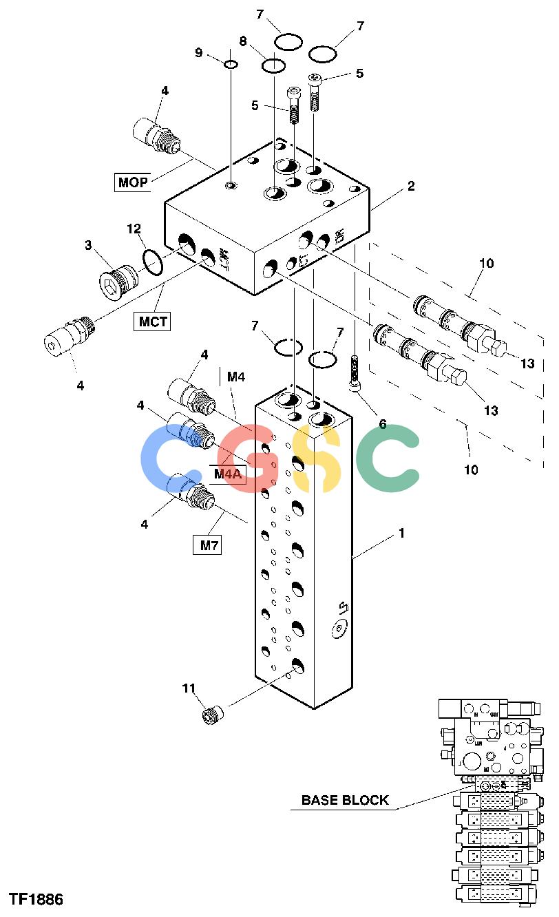 约翰迪尔零件查询HTH250 - ATTACHMENTS BASE BLOCK [D17]EPC John Deere online