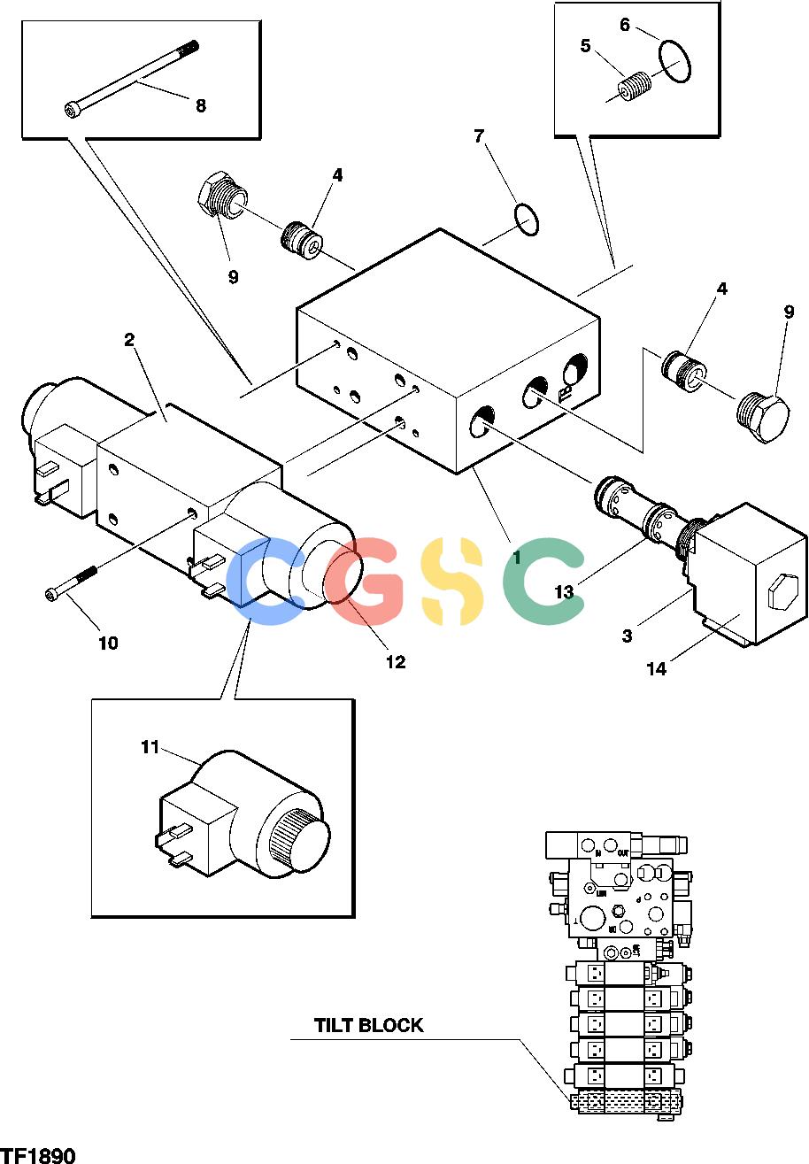 约翰迪尔零件查询HTH250 - ATTACHMENTS TILT'S BLOCK [D23]EPC John Deere online