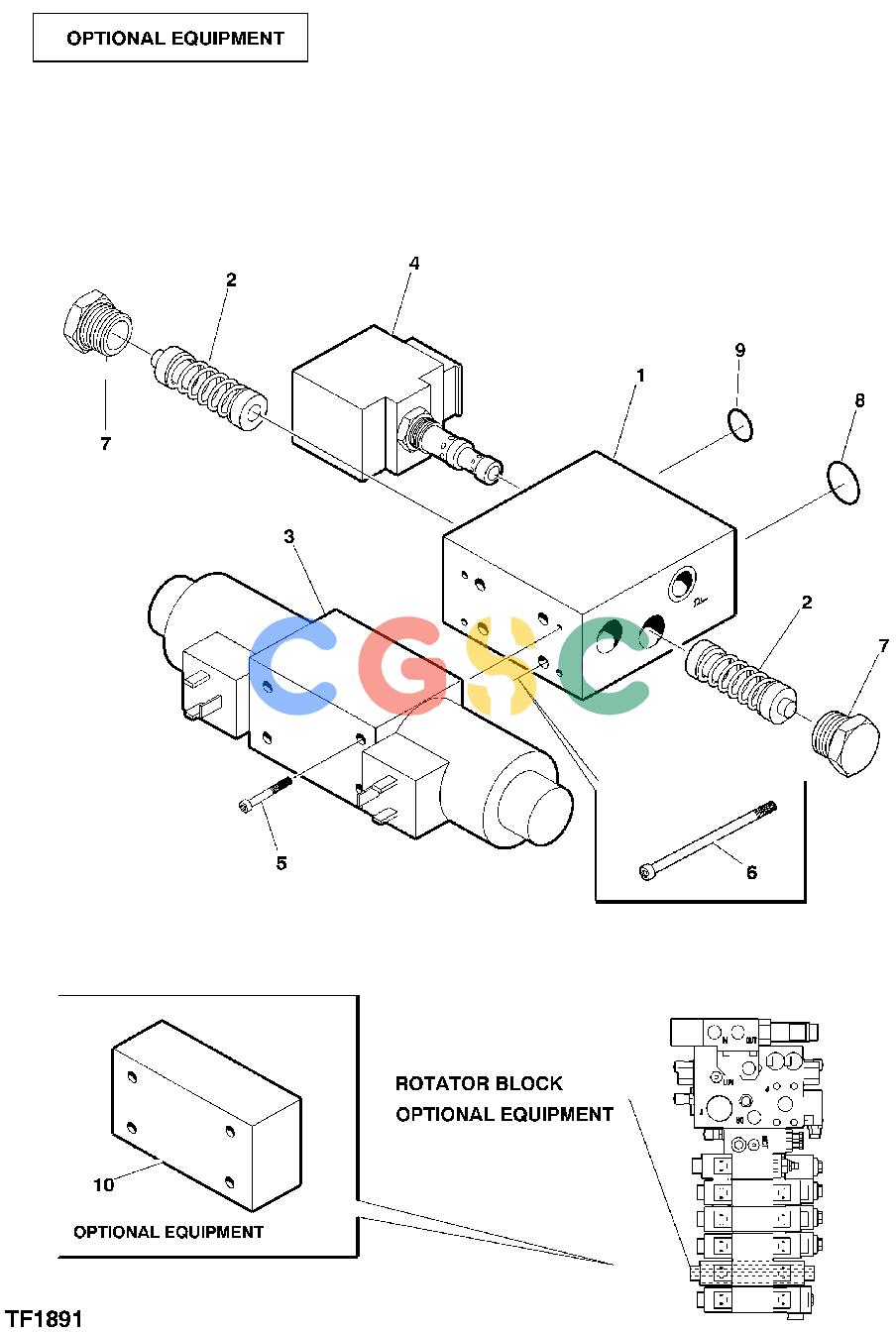 约翰迪尔零件查询HTH250 - ATTACHMENTS ROTATOR'S BLOCK ( OPTION ) [E01]EPC John Deere online